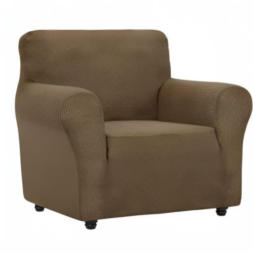 Super Stretch Chair Slipcover Universal Sofa Chair Covers for Living Room Dogs Pet Furniture Protector Spandex Armchair Slipcovers with Anti Slip Foam Sticks (Brown / Small (30"-47"))