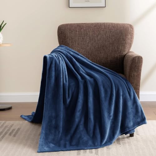 Fleece Blanket Soft Plush Throw for Couch Navy 50"x70" (Navy / Throw XL(50"x70"))