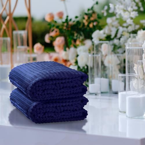 6 Pcs Flannel Blankets Bulk (Navy)