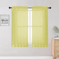 Lemon Sheer Curtains for Bedroom Living Room 54 Inch Length 2 Panels Set (Lemon Yellow / 42"W x 54"L (Pack of 2))