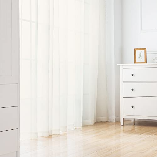 Extra Long Sheer Curtains 120 Inch (Ivory / 42"W x 120"L (Pack of 2))
