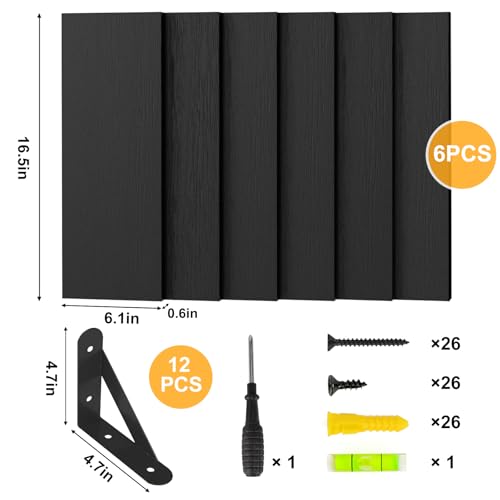 16.5 Inch Floating Shelves for Wall Home Decor (Black / 16.5 x 6.1 x 0.59 inches)
