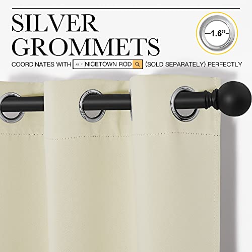 Room Darkening Curtain Panels 2 Panels 42 x 90 (Beige / 42"W x 90"L (Pack of 2))