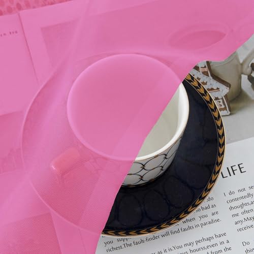Hot Pink Sheer Curtains for Bedroom Living Room 90 Inches Long (Hot Pink / 42"W x 90"L (Pack of 2))
