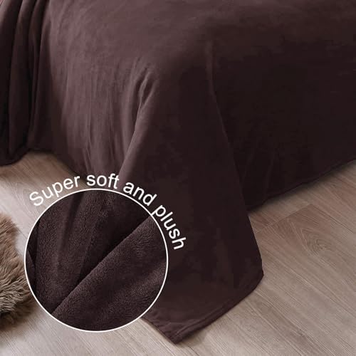 Soft Fleece Throw Blanket for Couch (Coffee / Throw (50" x 60"))