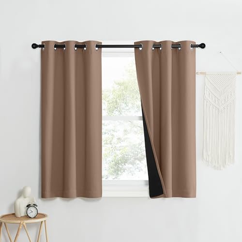 100% Blackout Curtains Thermal (Cappuccino / 37"W x 40"L (Pack of 2))