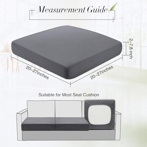 4 Pcs Stretch Cushion Covers (Dark Grey / Seat Cover)