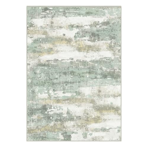 6x9 Green Abstract Area Rug (Light Green/Cream / 6' x 9' (Rectangular))
