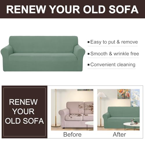 Oversized Stretch Loveseat Couch Cover (Cyan / Xl Loveseat)