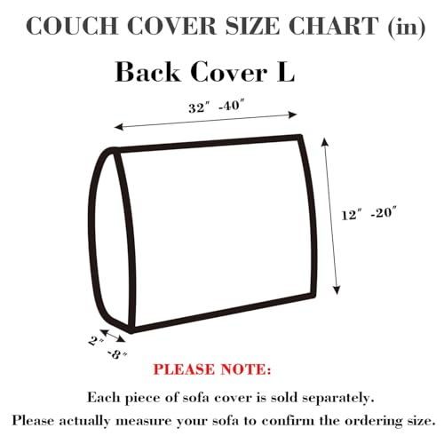 Sofa Covers Couch Covers for Sofa Pet Friendly Couch Cushion Covers Universal Sofa Covers Washable Stretch Slipcovers for Sectional Sofa (Texture Light Coffee / Back Cover L)