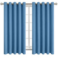 Denim Blue Blackout Curtains for Bedroom 63 Inch Long (Faded Denim / 70"W x 63"L (Pack of 2))