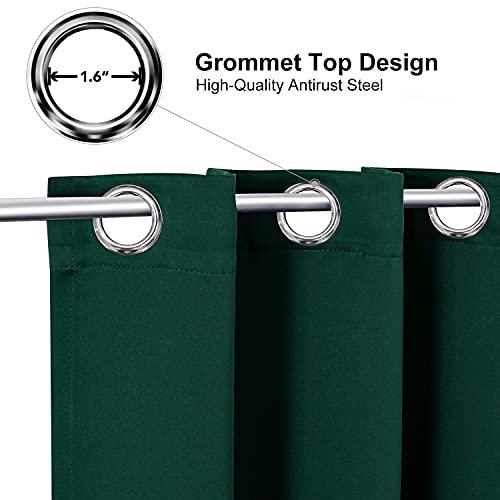 Short Blackout Curtains for Bedroom 36 Inches Long (34"W x 36"L (Pack of 2) / Forest Green)