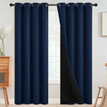 Navy Blue 100% Blackout Curtains Room Darkening Living Room 84 (Navy Blue / 52"W x 84"L (Pack of 2))