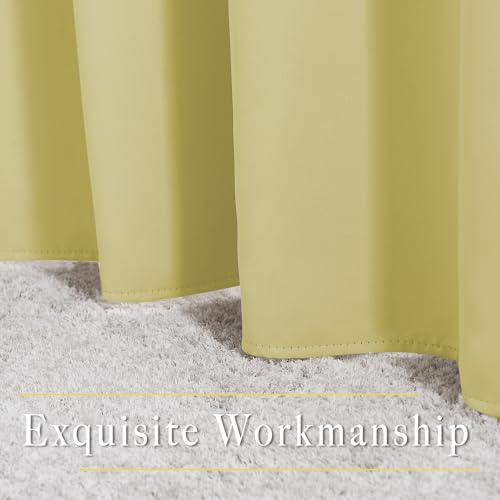 Room Darkening Curtains for Living Room (Paler Yellow / 52"W x 63"L (Pack of 2))