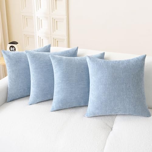 Decorative Couch Throw Pillow Covers 18 X 18 Inches Baby Blue (18" x 18" (Pack of 4) / Baby Blue)