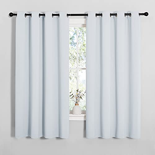 Blackout Curtain Panels for Bedroom (Greyish White / 52"W x 60"L (Pack of 2))