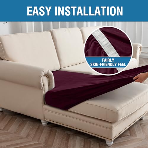 Couch Cover 3 (Wine / 2 Seater + Chaise)