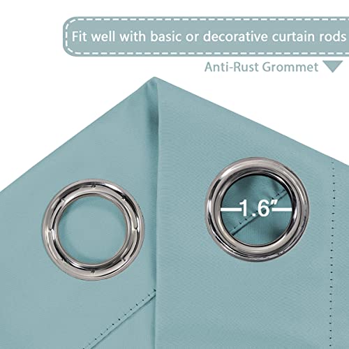 Blackout Patio Curtains 100 x 96 Inches for Sliding Door Extral Wide Blackout Curtain Panels Thermal Insulated Room Divider (100"W x 96"L (Pack of 1) / Mineral Blue)