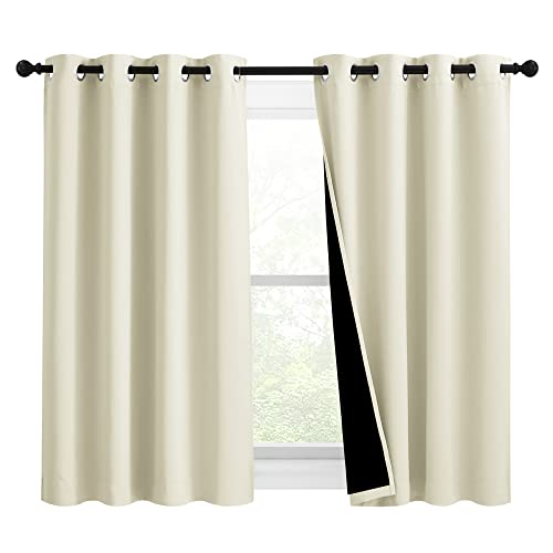 Warm Curtains for Winter (Beige / 46"W x 54"L (Pack of 2))