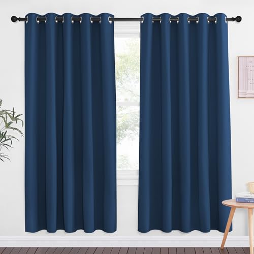 Moroccan Blue Blackout Curtains for Bedroom 72 Inches Long (Moroccan Blue / 66"W x 72"L (Pack of 1))