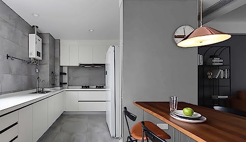 236''x17.7'' Grey Peel and Stick Wallpaper Contact Paper Modern Self Adhesive Wall Paper Removable Renter Friendly Textured Solid Color Shelf Cabinet Vinyl Roll (Gray / 17.7''x236'')