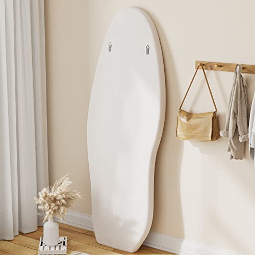 63" x 24" Full Length Mirror Irregular Wavy Floor Mirror (White-irregular / 63"L x 24"W)