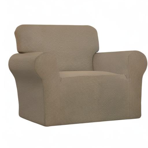 Stretch Chair Slipcover with Arm Washable Tan (Small Chair / Tan)