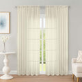 Cream Sheer Curtains 84 Inches Long 2 Panels Set for Living Room (Cream / 59"W x 84"L (Pack of 2))