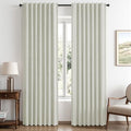 100% Blackout Linen Curtains 42 x 72 Inch Light Beige 2 Panels (Light Beige / 42"W x 72"L (Pack of 2))