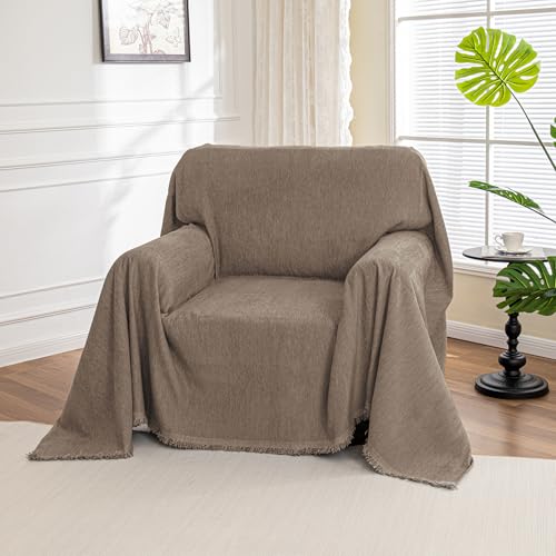 Chair Couch Cover Sectional Couch Covers for Pet Sofa Covers Non Slip Soft Couch Sofa Cover (71" x 91" / Sand)