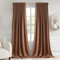 Cappuccino Brown Back Tab Blackout Curtain 52"x102" Long 2 Panel Set (Cappuccino Brown / 52"W x 102"L (Pack of 2))