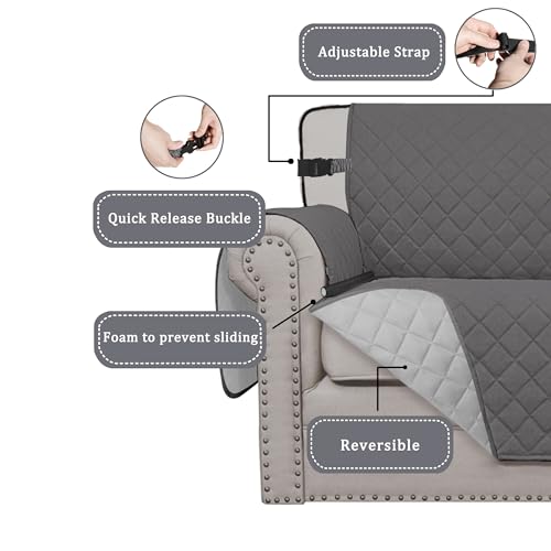 Reversible Couch Cover (Gray/Light Gray / Small-XXL Chair)