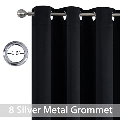 Black Room Darkening Curtains 84 inch Sliding Door Drapes (Black / 52"W x 84"L (Pack of 1))