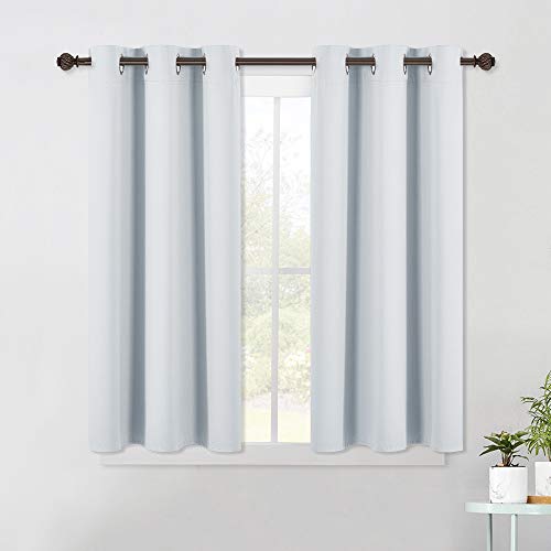 Room Darkening Draperies Curtains Panels (Greyish White / 42"W x 45"L (Pack of 2))