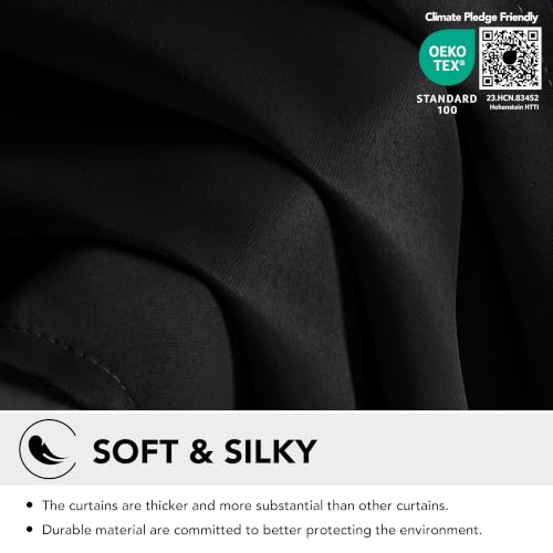 Blackout Curtains for Bedroom (Black / 52"W x 95"L (Pack of 2))
