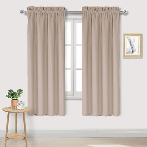 Blackout Curtains for Bedroom Living Room 38 x 63 Inch Long Camel (Camel / 38"W x 63"L (Pack of 2))