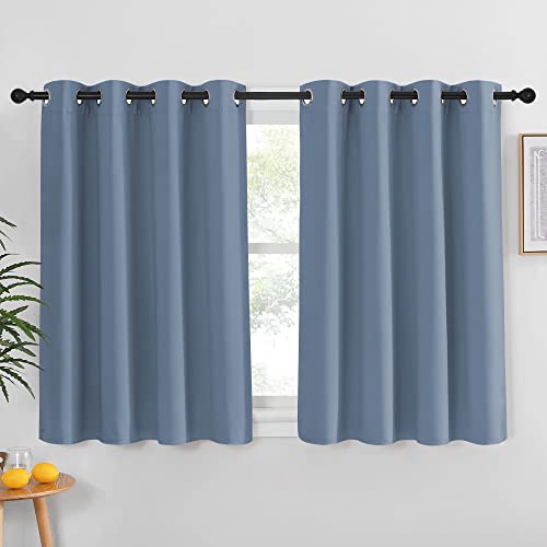 Short Blackout Stone Blue Curtain 54 inches Long (Stone Blue / 52"W x 54"L (Pack of 1))
