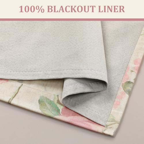 Vintage Floral 100% Blackout Curtains 84 Inch 2 Panels (Circulating Roses / 52"W x 84"L (Pack of 2))