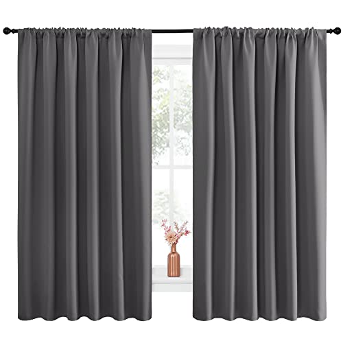 Blackout Curtain Panels for Window (Grey / 70"W x 63"L (Pack of 2))