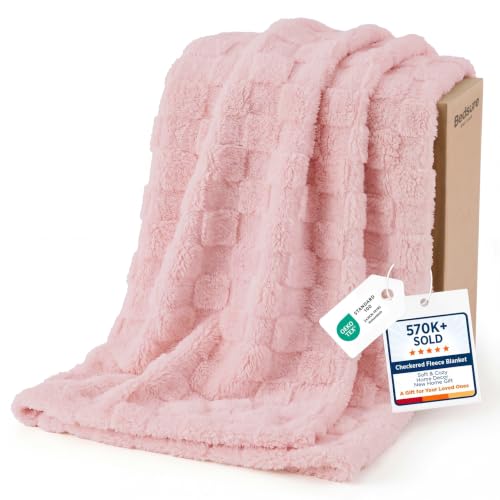 Checkered Soft Cozy Twin Blanket for Bed (05 Pink / Twin (60" X 80"))