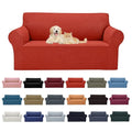 2026 New Stretch Loveseat Sofa Slipcovers Couch Cover for 2 Cushion Furniture Protector Sofa Covers with Elastic Bottom Jacquard Fabric Small Checks for Pets (Pureed Pumpkin / Loveseat)