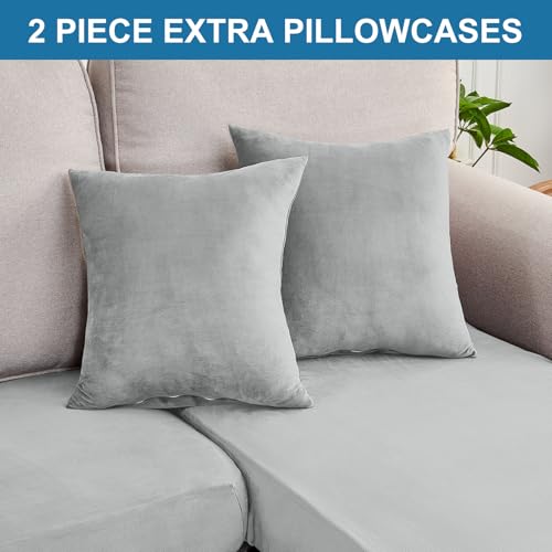 Couch Cover 8 (Light Grey / 4 Backrest + 3 Seater + 1 Chaise)