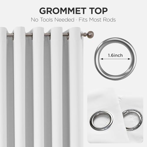 Blackout Patio Sliding Door Curtains (Pure White / 60"W x 84"L (Pack of 1))