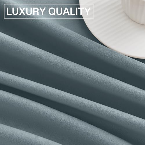 Stone Blue Curtains 90 inches Privacy Room Dividers (Blue Series - Stone Blue / 42"W x 90"L (Pack of 2))