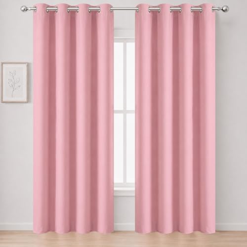 Baby Pink Bedroom Blackout Curtains (Pink / 52"W x 84"L (Pack of 2))