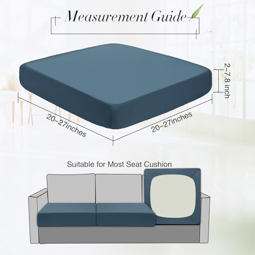 4 Pcs Stretch Cushion Covers (Dusty Blue / Seat Cover)