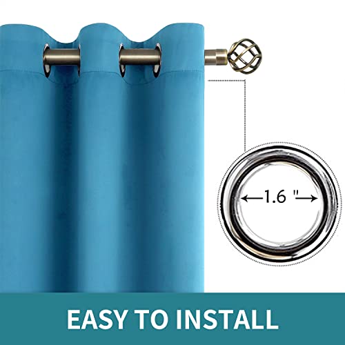 Steel Blue Blackout Curtains for Living Room 84 Inch Long (Steel Blue / 52"W x 84"L (Pack of 2))