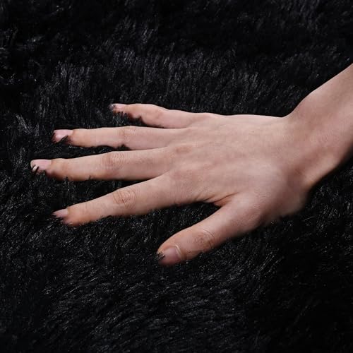 Black Rug for Bedroom (4' x 6' (Rectangular) / Black)