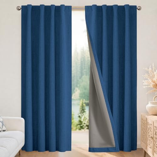 Blackout Curtains for Bedroom (Navy / 37"W x 84"L (Pack of 2))