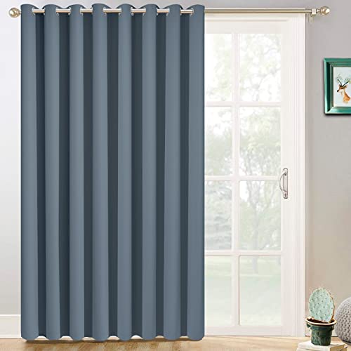 Stone Blue Room Darkening Curtains 84 inch Sliding Door Drapes (Stone Blue / 100"W x 84"L (Pack of 1))